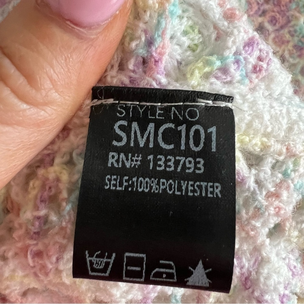 POL Crochet Rainbow Pastel Mini Dress - Picture 5 of 5